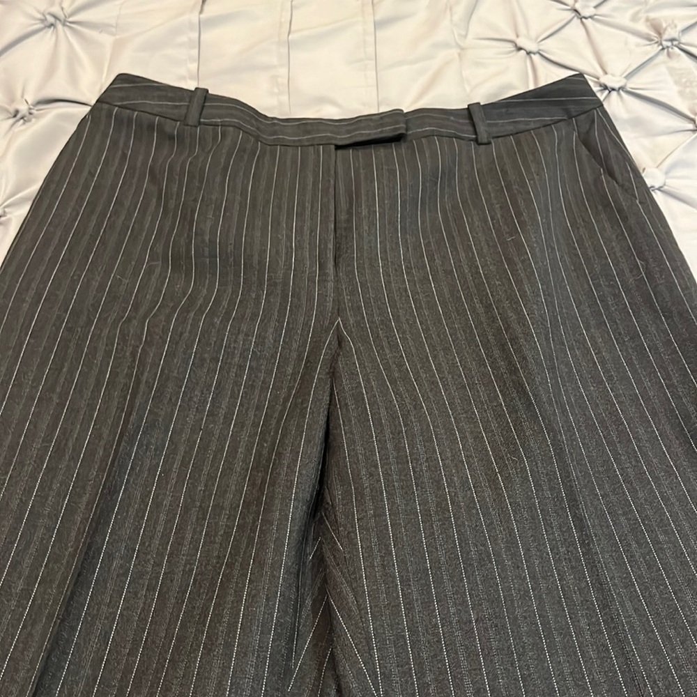 Ann Taylor LOFT Grey pinstripe trousers size 10